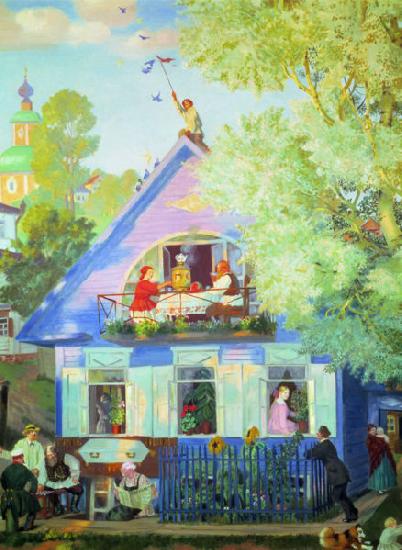 Boris Kustodiev Blue House oil painting image